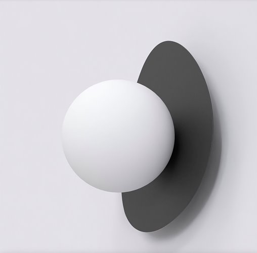 Kinkiet OVO K1 BLACK nowoczesny, czarny, metal