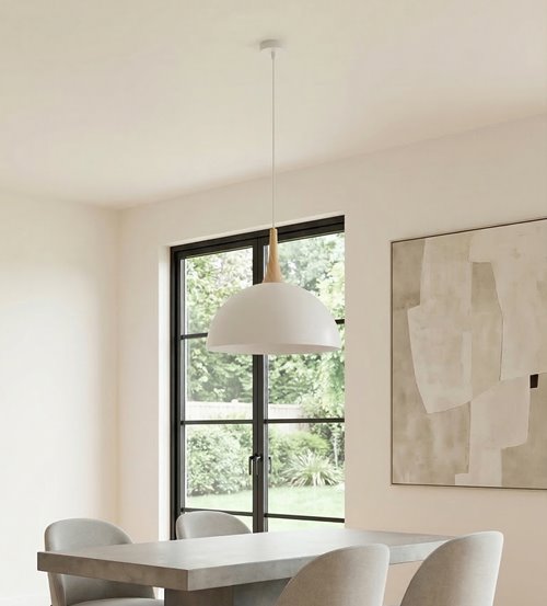 Lampa wisząca NAUTICA 1L WHITE nowoczesna, biała, metal