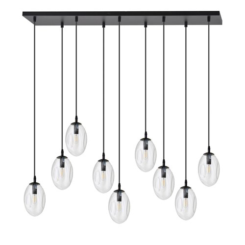 Lampa wisząca ASTRAL 9 BL TRANSPARENT czarny/transparent