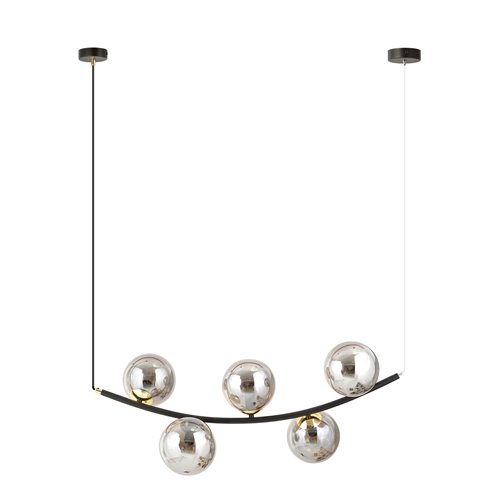 Lampa wisząca RITZ 5 BL GRAFIT nowoczesna, regulowana, szkło