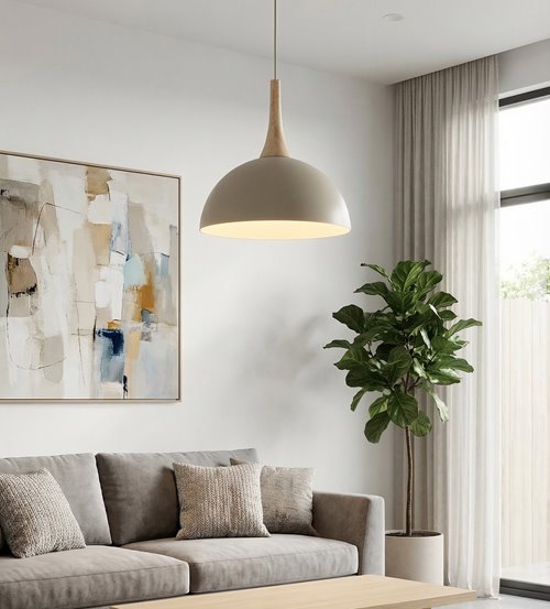 Lampa wisząca NAUTICA 1S MOKKA nowoczesna, beżowa, metal