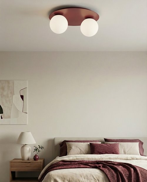 Lampa sufitowa SOLAR 2 BURGUNDY OPAL nowoczesna, burgundowa