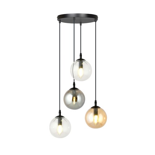 Lampa wisząca COSMO 4 BL PREMIUM MIX loft, klosze kolor mix