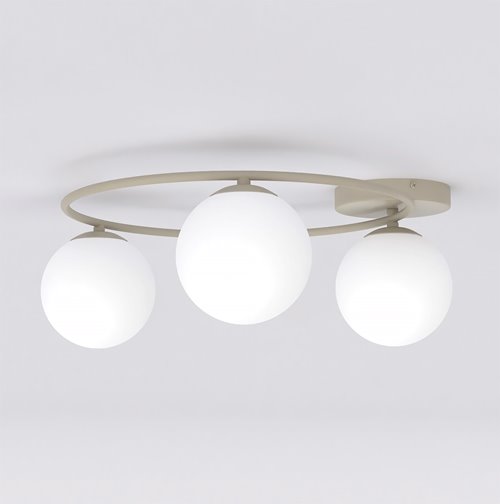 Lampa sufitowa SOPRA 3 MOKKA OPAL plafon klosze beżowa biała