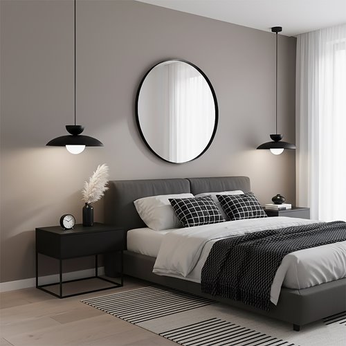 Lampa wisząca MULAN 1 BLACK nowoczesna, czarna, metal