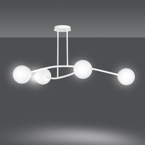 Lampa sufitowa HALLDOR 4 WHITE klasyczna klosz biała