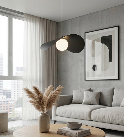 Lampa wisząca RITUAL 1L BLACK nowoczesna, czarna, metal