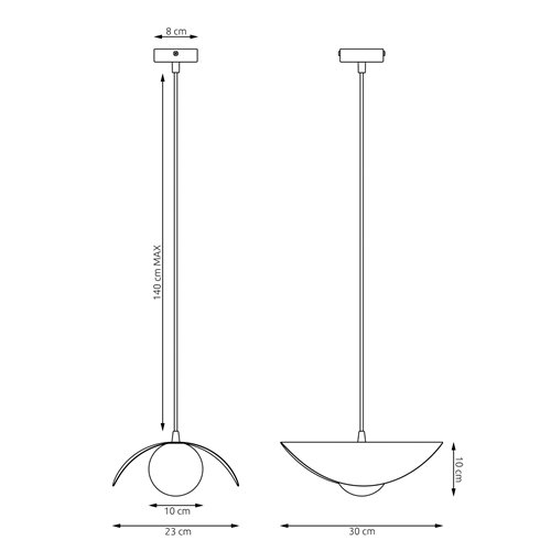 Lampa wisząca RITUAL 1M BLACK nowoczesna, czarna, metal