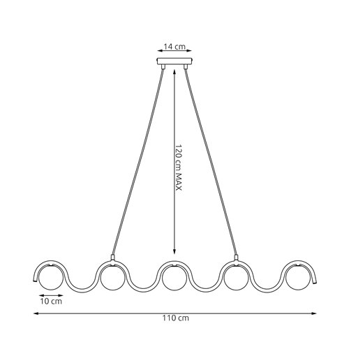 Lampa wisząca SINUS 5 BURGUNDY OPAL nowoczesna, metal
