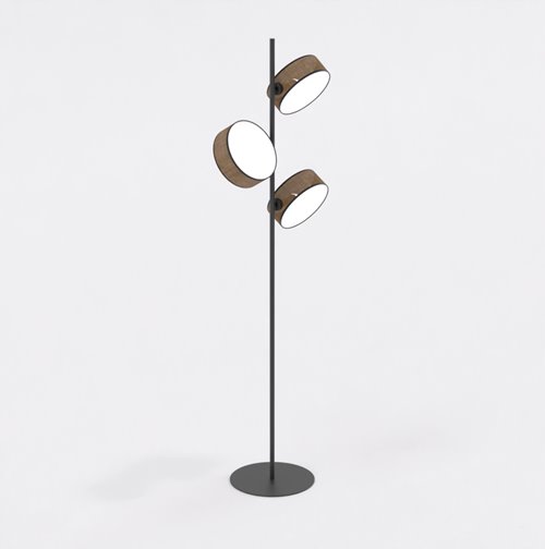 Lampa podłogowa DRUMZ LP3 BROWN nowoczesna, brązowa, abażur