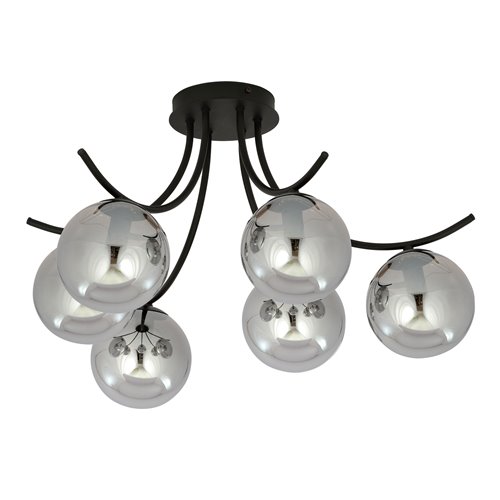 Lampa sufitowa BOSTON 6 BLACK/GRAFIT klosz, czarna/grafit