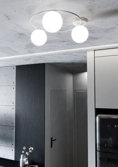 Lampa sufitowa SOPRA 3 WH OPAL plafon klosze kule, biała