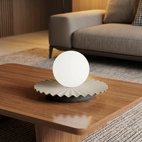 Lampka nocna UMBRA LN1 MOKKA metal, beżowa, nowoczesna, fala