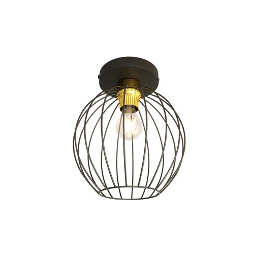 Lampa sufitowa NEST 1 BL GOLD loft, plafon, czarno/złota