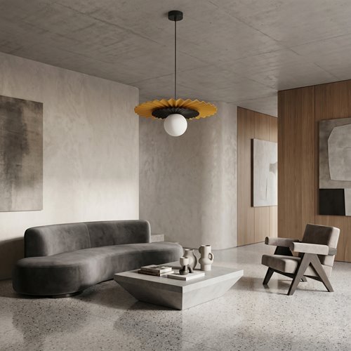 Lampa wisząca UMBRA 1 ORANGE BLACK nowoczesna pomarańczowa