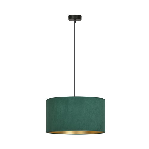 Lampa wisząca HILDE 1 BL GREEN abażur welur zielony