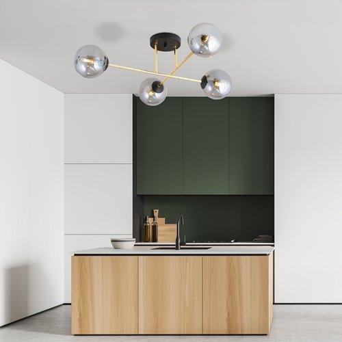 Lampa sufitowa MAGNUM 4 BL GRAFIT plafon czarna/złota/grafit