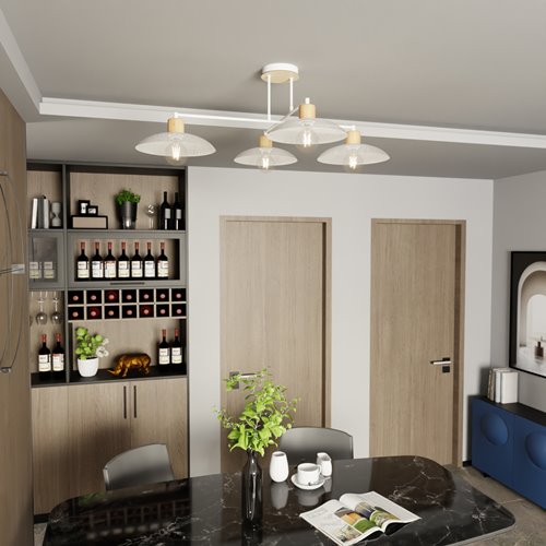 Lampa sufitowa KOBE 4 WHITE unikatowy, japandi, skandynawski