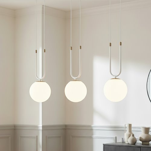 Lampa wisząca GLAM 3 WH/OPAL glamour biała/złota