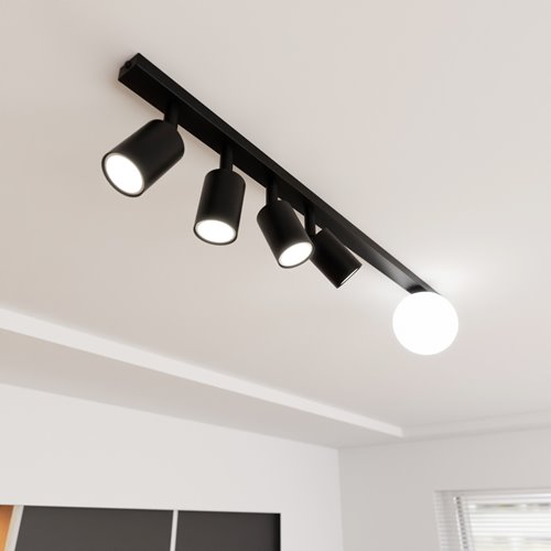 Lampa sufitowa BASTER 5 BLACK nowoczesna, minimalistyczna