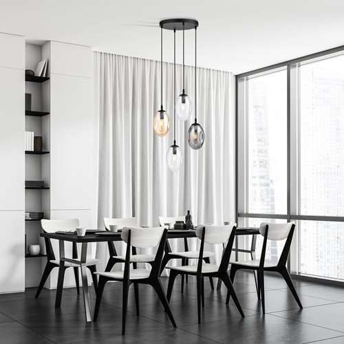Lampa wisząca ASTRAL 4 BL PREMIUM MIX klosze multikolor