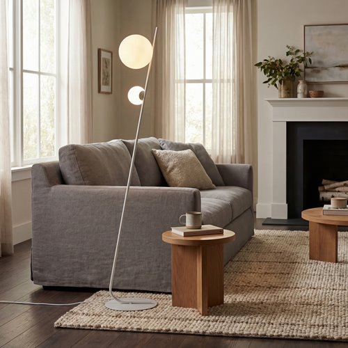 Lampa podłogowa TATU LP2 BL WHITE nowoczesna, biała, metal