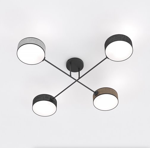 Lampa sufitowa MAGA 4 MIX1 plafon, brązowa, abażur