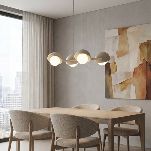 Lampa wisząca BOOM 4 MOKKA nowoczesna, beżowa, metal