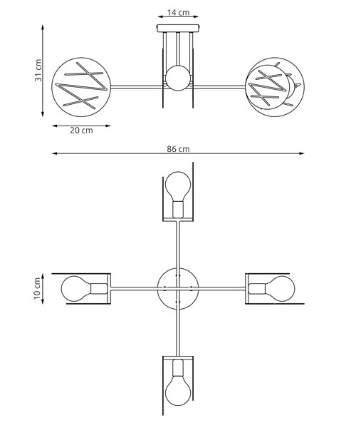 Lampa sufitowa FRICK 4 WH nowoczesna, biała, metal