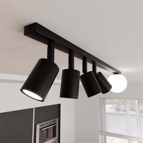 Lampa sufitowa BASTER 5 BLACK nowoczesna, minimalistyczna