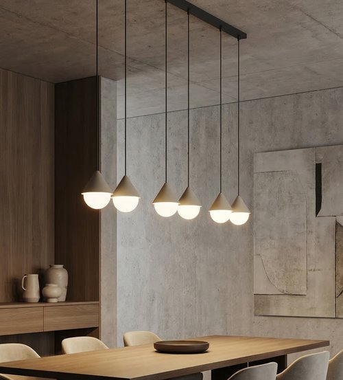 Lampa wisząca GIRO 6 PREM MOKKA nowoczesna, beżowa, metal