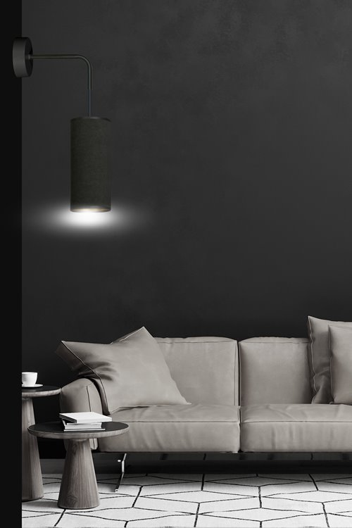 Kinkiet BENTE K1 BL BLACK abażur welur czarny