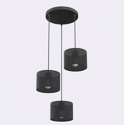 Lampa wisząca LUX 3 BLACK PREMIUM abażur, czarny