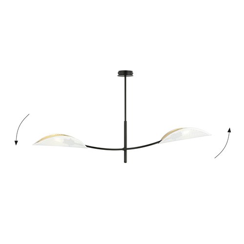 Lampa sufitowa LOTUS 2 WHITE/GOLD abażury czarna/biała/złota