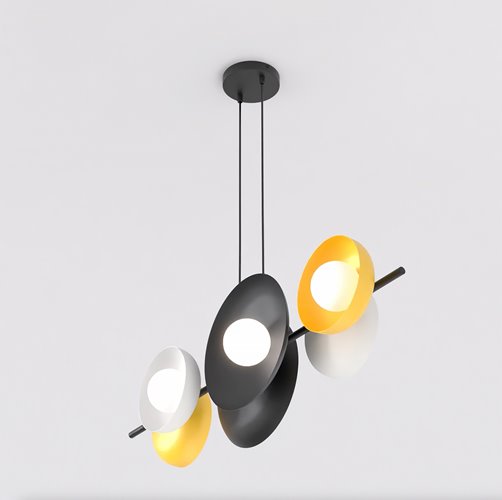 Lampa wisząca VOLUM 6 BL MIX loft, czarna, metal