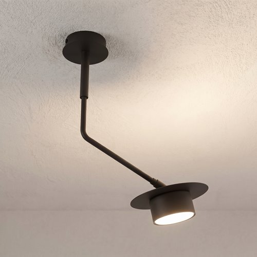 Lampa sufitowa MIZU 1 BL BLACK plafon, czarna, metal, loft
