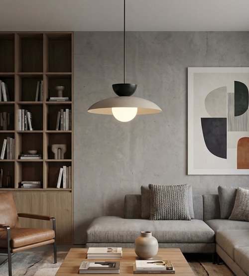 Lampa wisząca MULAN 1 MOKKA BL nowoczesna, beżowa, metal