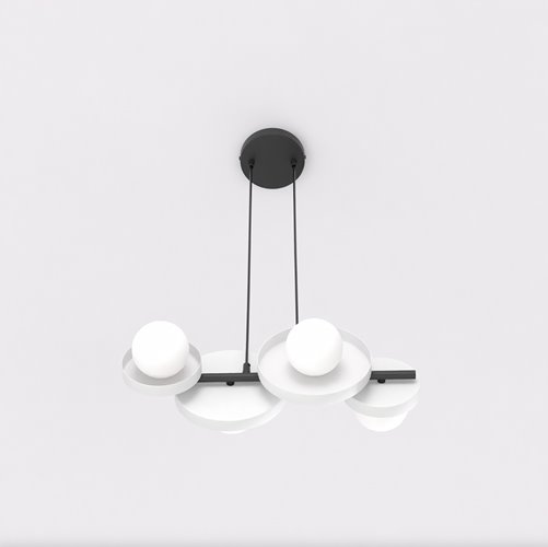 Lampa wisząca MODEL 4 BL WHITE loft, biała, metal