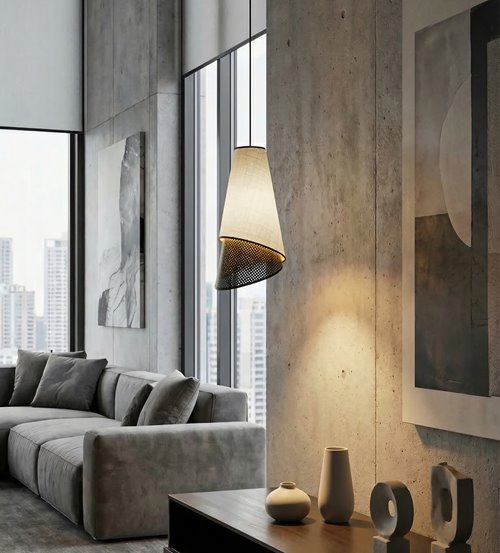 Lampa wisząca MODA 1 BL GRAY LOFT nowoczesna, szara, abażur