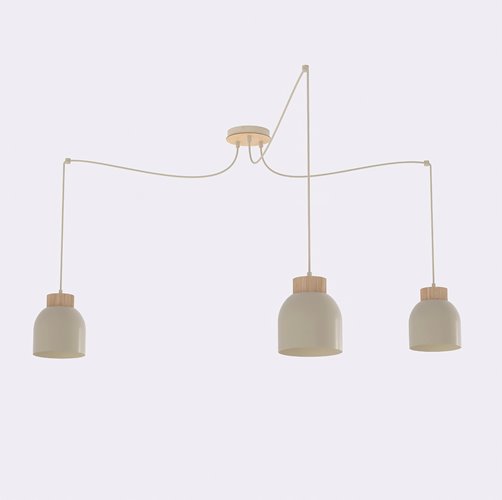 Lampa wisząca KRU 3 MOKKA nowoczesna, beżowa, metal, pająk