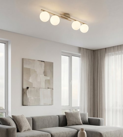 Lampa sufitowa KAIRO 4 MOKKA OPAL plafon, klosz, beżowa