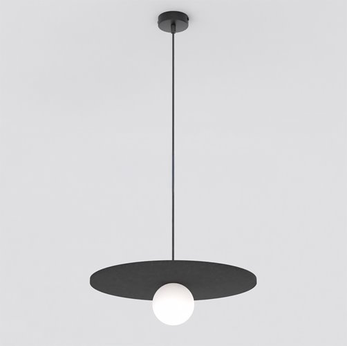 Lampa wisząca CALMA 1 BLACK nowoczesna, czarna, filc