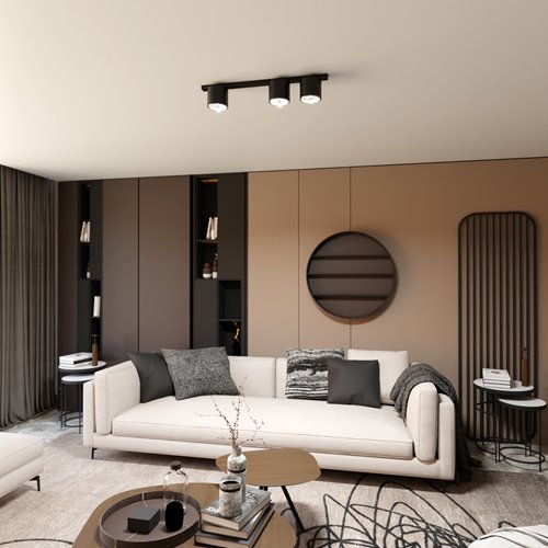 Lampa sufitowa NANO 3 BLACK nowoczesna, listwa, czarny