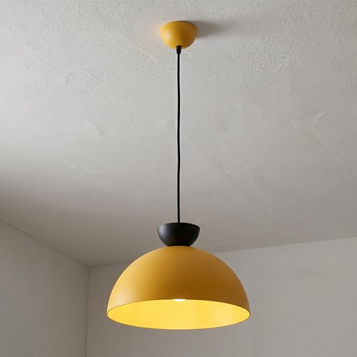 Lampa wisząca LUNARO 1L BL ORANGE loft, pomarańczowa, metal
