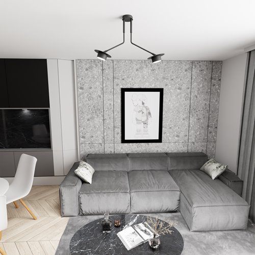 Lampa sufitowa MIZU 2 BL BLACK plafon, czarna, metal, loft