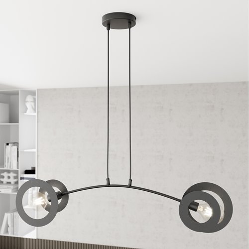 Lampa wisząca EUFORIA 2 BL nowoczesna, czarna, metal