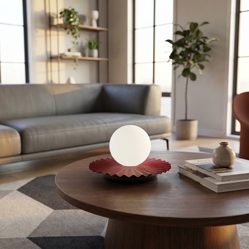 Lampka nocna UMBRA LN1 BURGUNDY metal, nowoczesna, fala