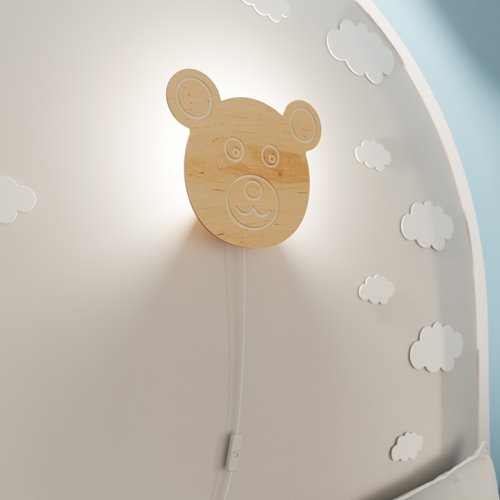 Kinkiet TED K1 oryginalny, drewno, dziecięcy