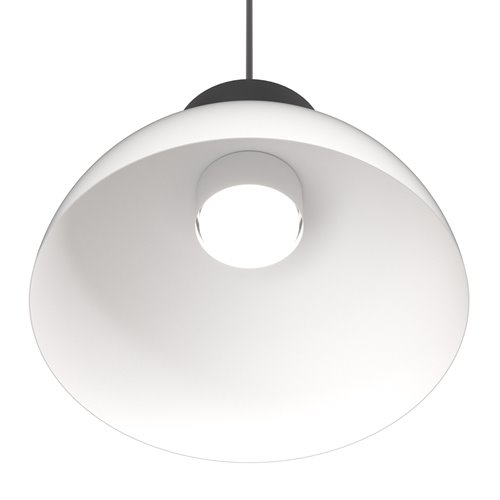 Lampa wisząca LUNARO 1S BL WHITE/BLACK loft, biała, metal