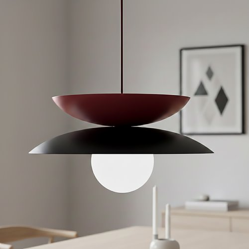 Lampa wisząca NAGOYA 1 BL BURGUNDY loft, burgund, metal